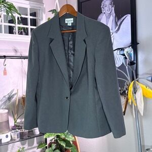 Carriage Court Blazer Mens 18 Gray Wool Blend Single Button Vintage Professional